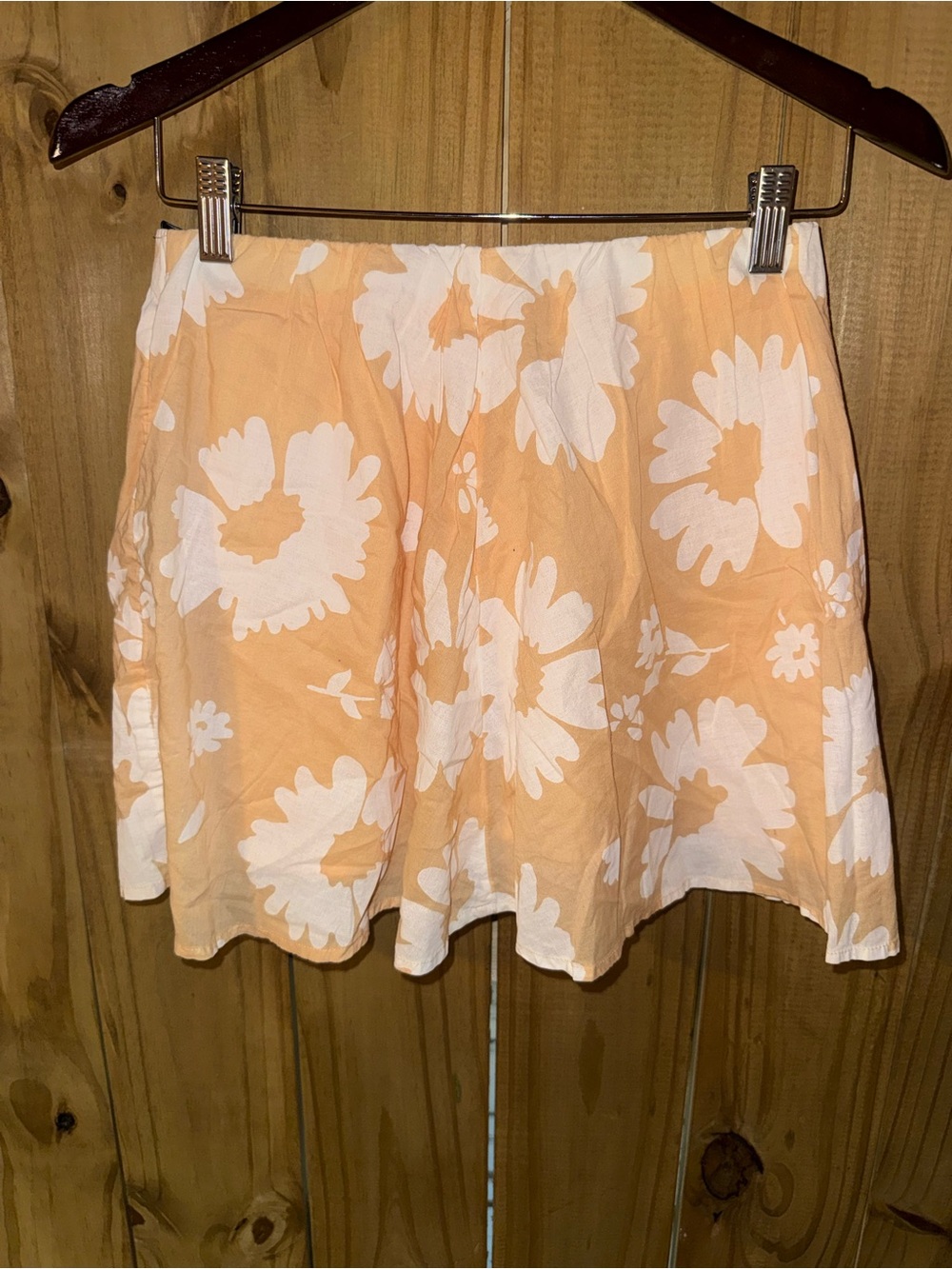 American Eagle Outfitters Peach and White Floral Skater Skirt